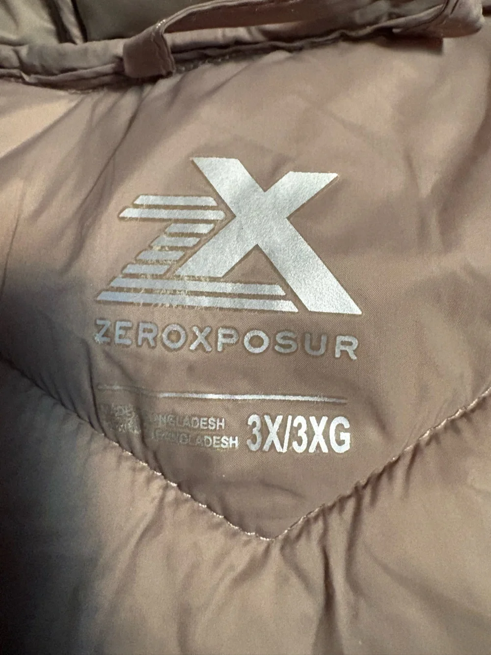 ZeroXposur Women's Hooded Puffer Jacket in Taupe Gray - Picture 3 of 4